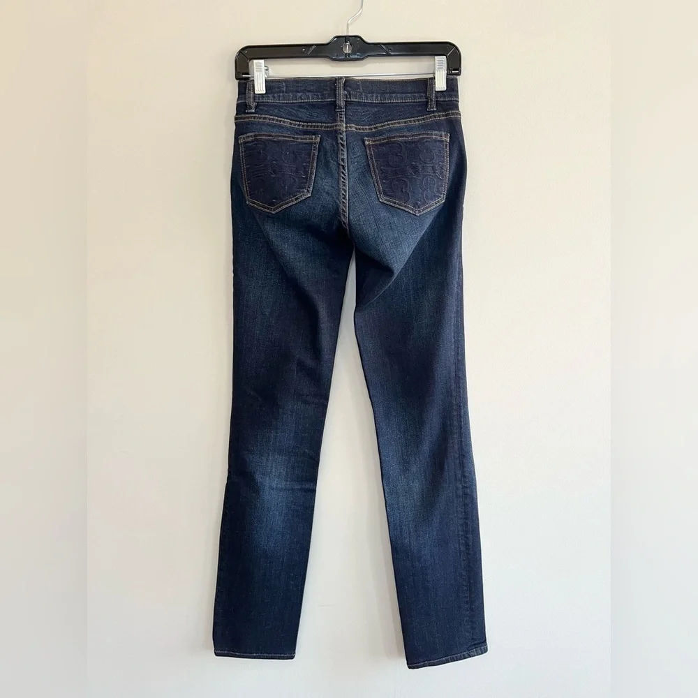 Tory Burch Super Skinny Jean, Dark Indigo Blue Wash, size 25